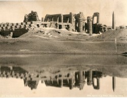 archaeoart:  The Grand Temple and Sacred Lake at Karnak, Egypt, circa 1870s. 