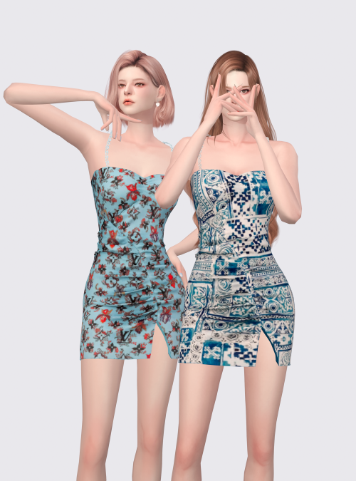 [sudal] Chain strap dress 2▶  All lod▶  Nomal map▶  35 swatch♥ Thanks for all CC creators ♥▶ Don’t s