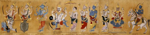 Dasavatara, the ten Vishnu´s incarnations, Deccan painting