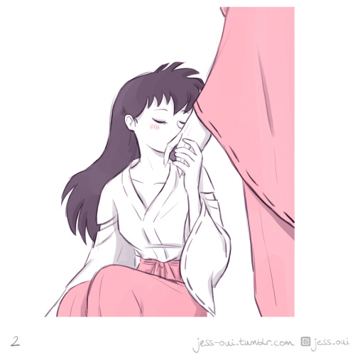 jess-oui:InuKag Week! Day 3: ‘Intimacy’ I wanna draw a whole Shoujo Inuyasha series.. 