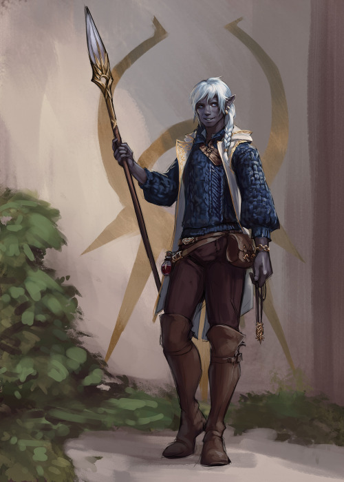 The winning prompt on my weekly Patreon sketch poll was Drow Light cleric, and I just had the unholy