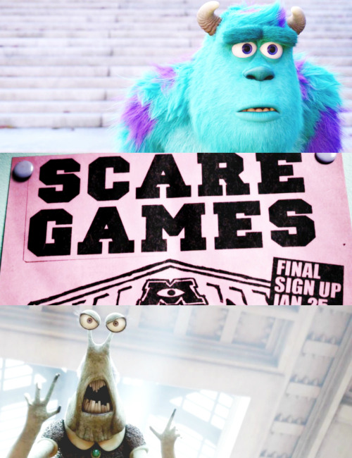 Sulley: I act scary, Mike. But most of the time, I’m terrified. Mike Wazowski: How come you never told me that before? Sulley: Because, we weren’t friends before. 