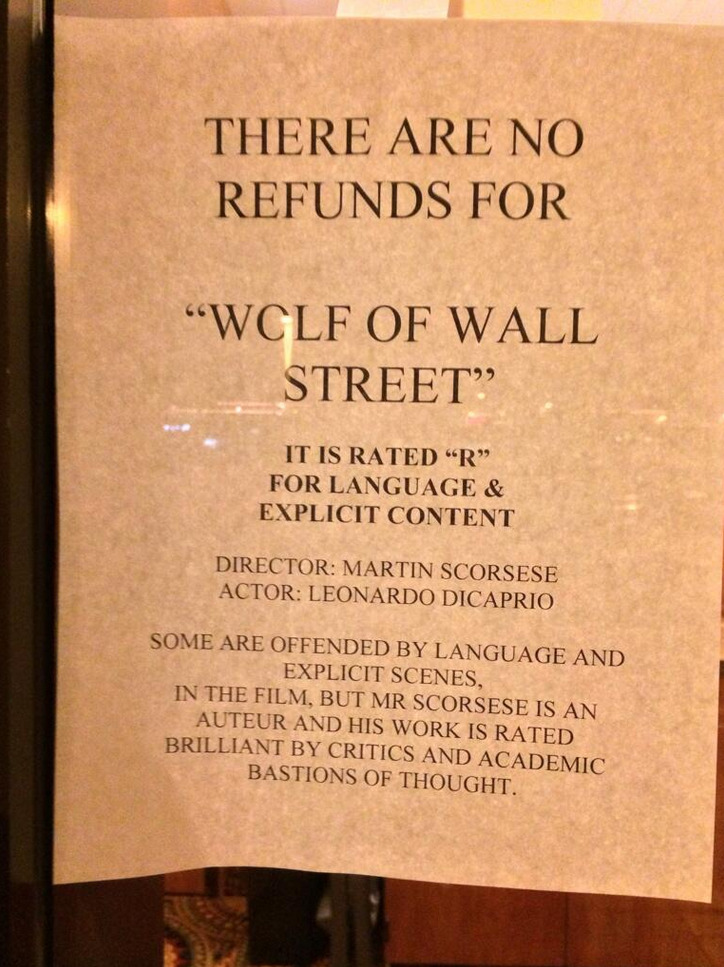 thefilmstage:
“ There will be no refunds for Martin Scorsese’s The Wolf of Wall Street.
”
Rated “Brilliant” for Academic Bastions of Thought Throughout