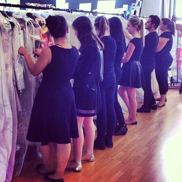 csiriano:  Everybody is packing up the new collection to take it to the venue for