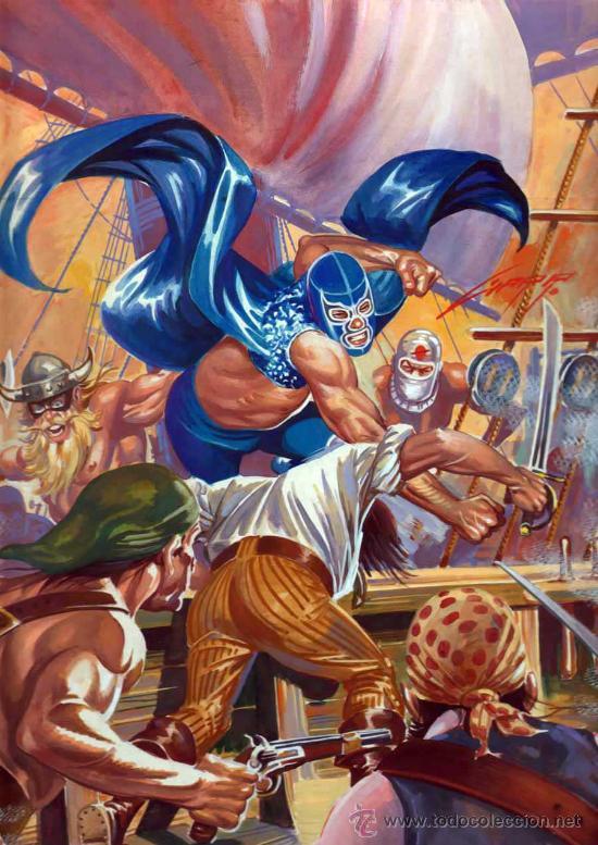 vintageluchalibre:  Blue Demon, Rafael Gallur