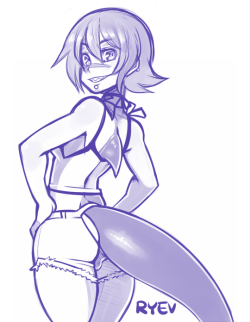 darkryev:  Sketch of my sharkgirl Tala