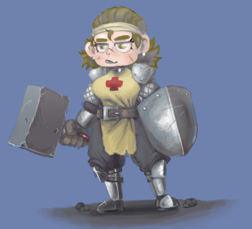 mr-raging-sunshine:Painting practice applied to a Small Paladin Woman. Material fun for everybody