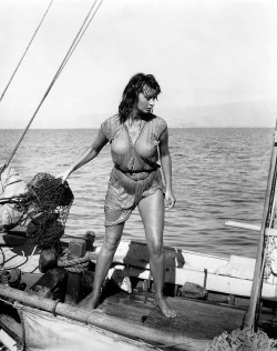 20th-century-man:  Sophia Loren / production still from Jean Negulesco’s Boy on a Dolphin (1957)