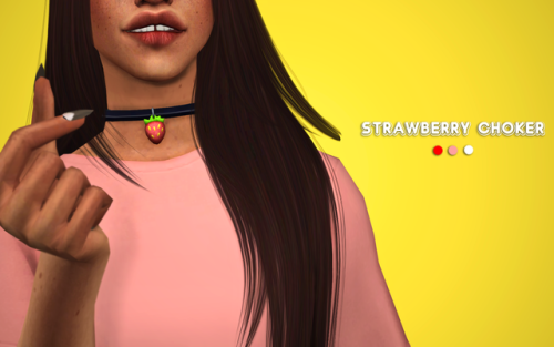 simchia:strawberry choker (remade)BGCteen-elder3 swatchesno custom thumbnailDownload: SFSFeel free t