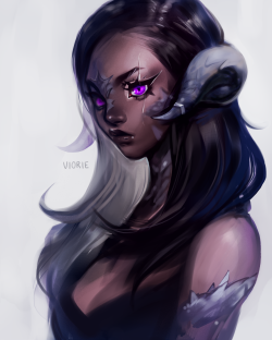 viorie:  another au ra headshot commission