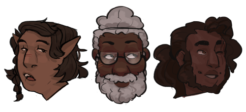 pumpkinpastas:The Boys [image description: a drawing of the heads of Taako, Merle and Magnus. Taako 