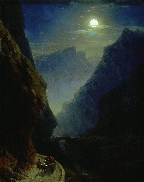 Darial Gorge, Moonlit Night, Ivan Aivazovsky, 1868