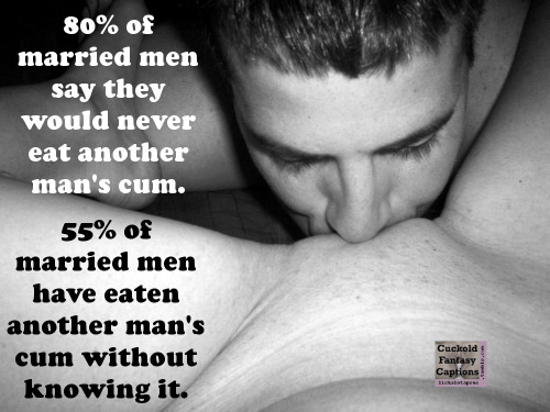 robfos: eathercreampie:   lickalotapous:  80 vs 55?   I’ m one of the 20% but i want eat another man’s cum out of my wife 😍   My first 3 time were without my knowledge, hooked for life now 