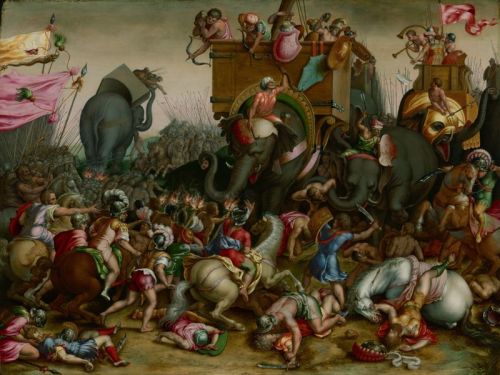 The Battle of Zama after Cornelis Cortafter 1567oil on panelArt Institute of Chicago