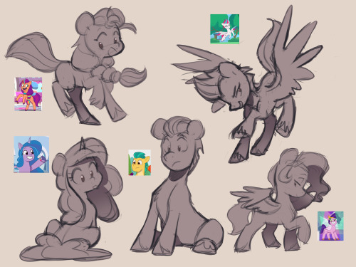 sketches of the mane 5 with the tell your tale inspired style