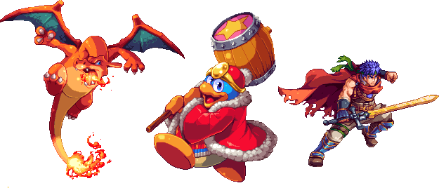 pixelartus:  Smash Bros. Pixel Art Pixel Artist: AbyssWolf Source: ahruon.tumblr.com