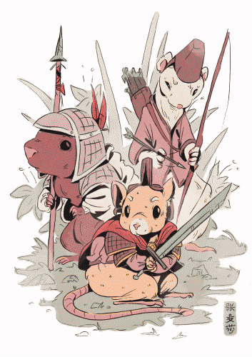 sashamutch: Rodents wearing various asian inspired armours. Throwback Thursday to all the way back i
