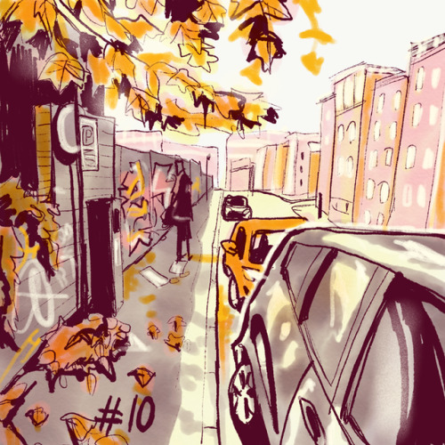 inktober days 6-10morning commute to my studio.