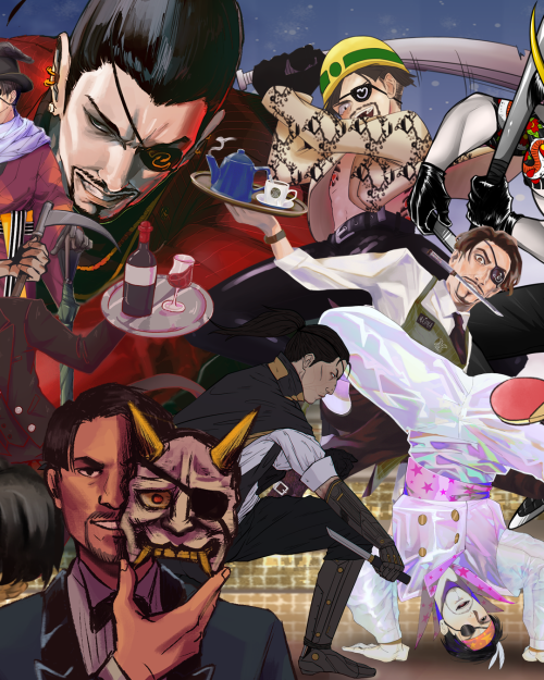 translucentchick: Majima Everywhere!!!Special thanks to @kuroki–san for the amazing background!Thank