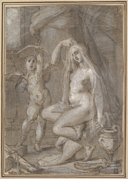 Venus and Amor by Bartholomeus Spranger and by a member of the Sadeler family of engravers after Spr