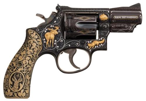 Ornate Smith and Wesson Model 19-2 revolver, a gift from Elvis Presley to Vice President Spiro Agnew