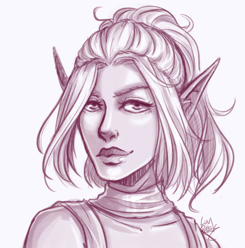 A raffle reward for Metzger. Thank you so much for your support ♥Sketch portrait of his drow 