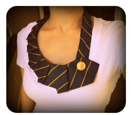 What Would Pepper Potts Wear? Upcycled Tie Statement Necklace; tutorial linked!