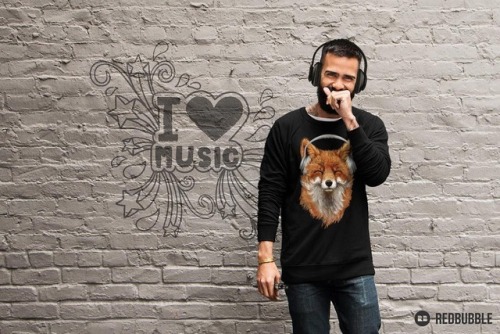 Me and my fox we love music! ❤️You can find this cool Lightweight Sweatshirt in my @redbubble Shop 