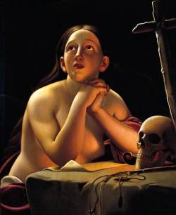 artbeautypaintings:  The Magdalene by lamplight