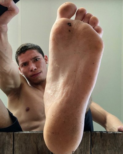 A Surge Of Fiery Masculinity! The Arm, The Huge, Tough-soled Foot Which Has Obviously Been Barea Combination