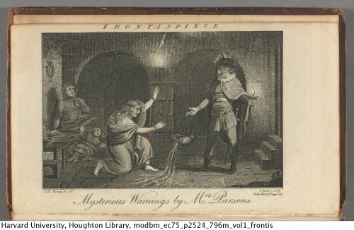 Parsons, Mrs. (Eliza), -1811. The mysterious warning, a German tale, 1796.*EC75 P2524 796mHoughton L