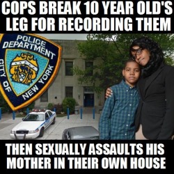 rudegyalchina:theblacklittlemermaid:blackgirlcrisis:  unite4humanity:   ricflairsniece: http://www.nydailynews.com/new-york/cops-break-kid-leg-sexually-abuse-mom-article-1.1602489  I’m glad people are finally paying attention to this story. It went