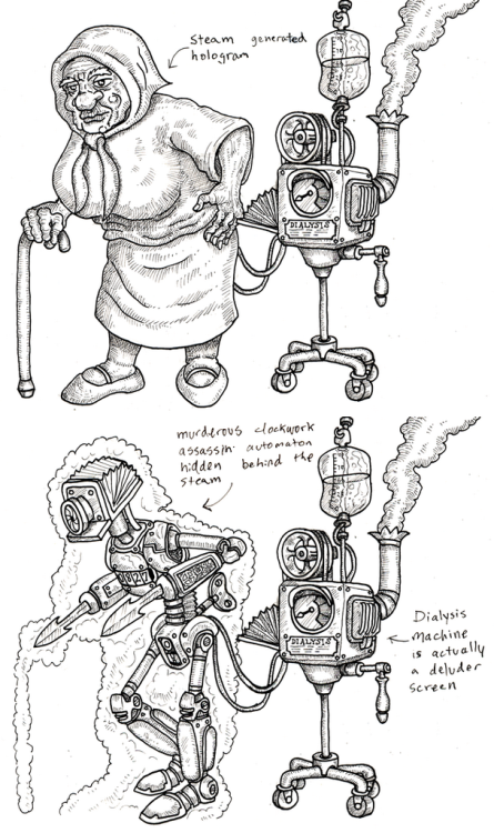 Some nostalgia of a more recent vintage: Ingwit and others’ concept art for the Zybourne Clock.When 