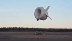 smallest-feeblest-boggart: petermorwood:  theenergyissue:  Altaeros Energies’ Buoyant Wind Turbine (BAT) Floats in the Sky The Buoyant Wind Turbine (BAT) is designed to take advantage of high altitude winds, which are often five times greater than those