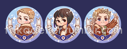frikadeller: Team G.Danger badges set all done!will be available during Comic Fiesta next month.