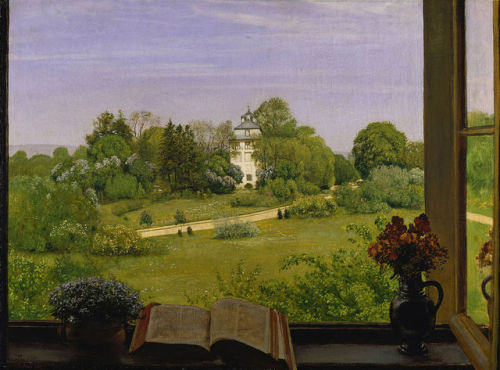 huariqueje: The Oed, view of the Holzhausenpark in Frankfurt   -   Hans Thoma&nb