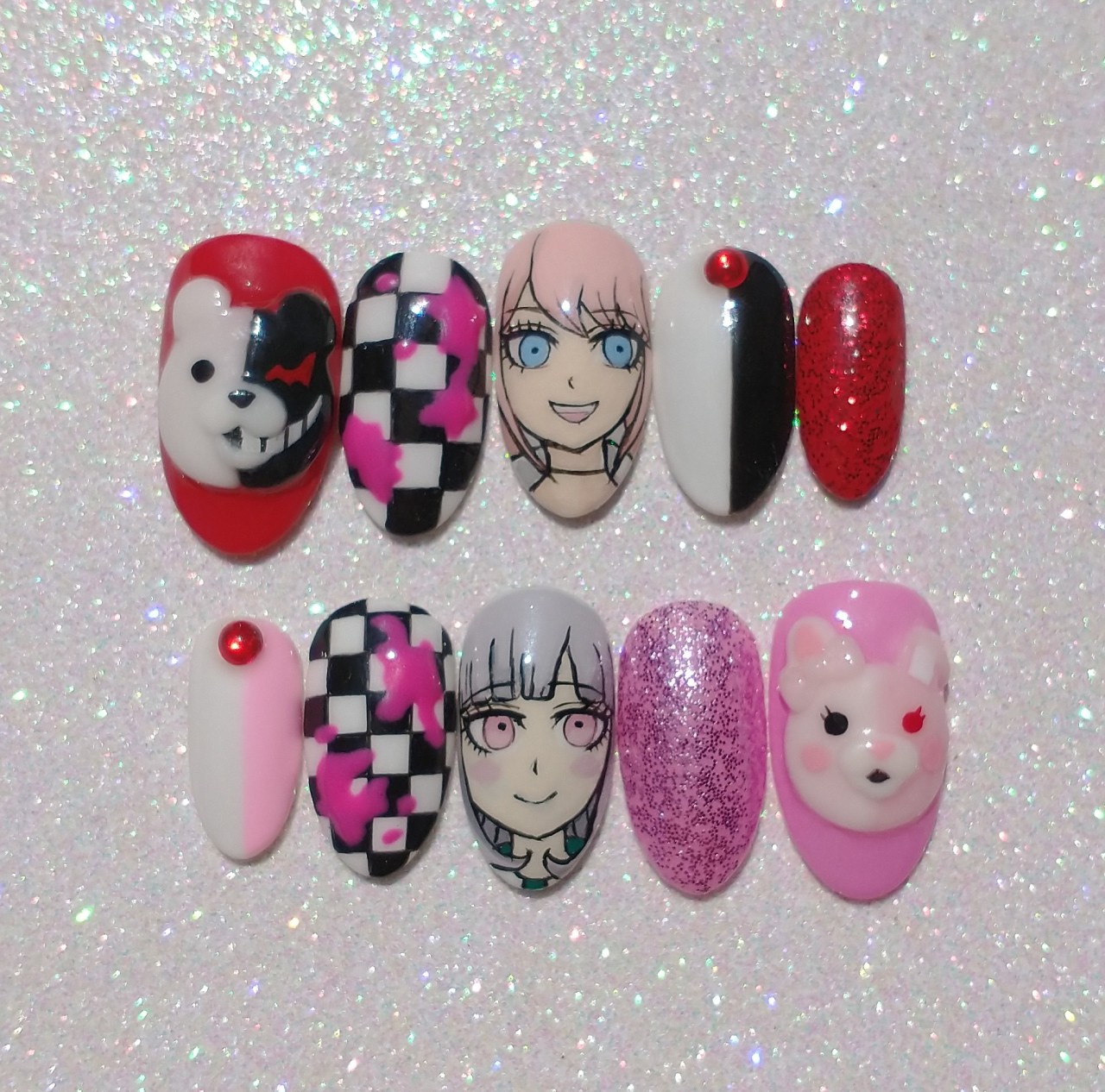 Hand Painted Anime Nails