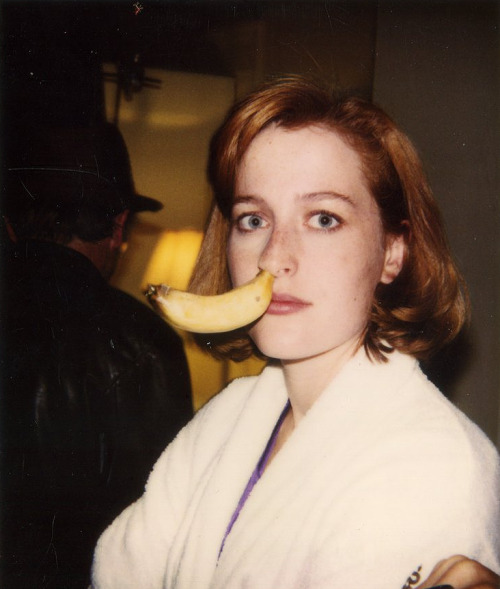 scully1964:Gillian Anderson on the set of The X-Files. (x)