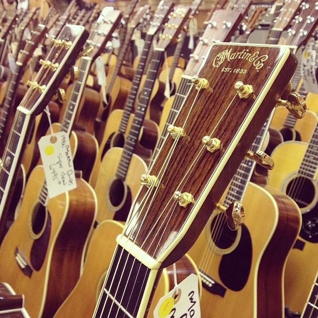 normansrareguitars:  Repost:@manalophoto Martin section at #normansrareguitars 