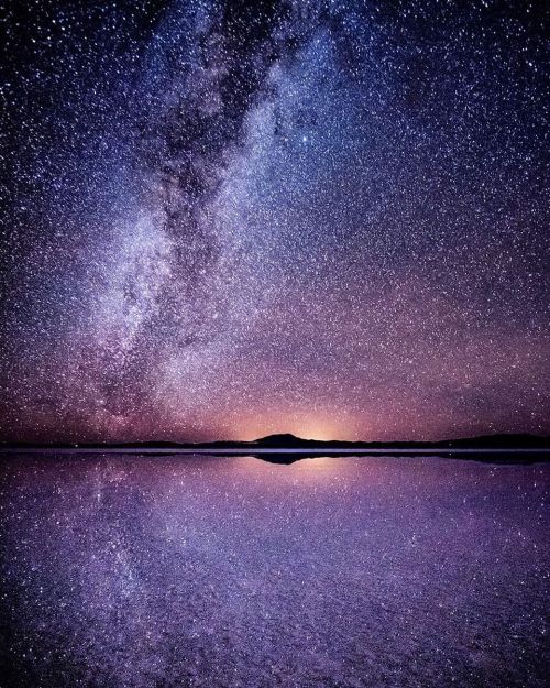 the-wolf-and-moon:  Uyuni Salt Flats, Walking On The Sky