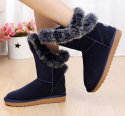 stylelist-tidebuy:  Brown Faux Fur Button Decorated Snow Boot