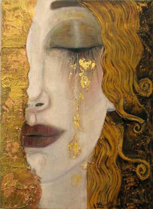 (Freya’s Tears by Gustav Klimt)Óðr went off on long travels, and Freyja stayed behind weeping.