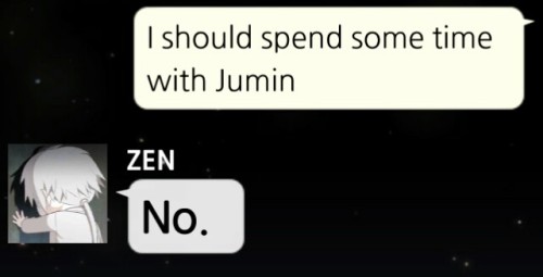 underghouloff:Zen during Jumin’s route.This is the full route tbh