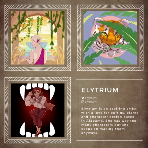 Today’s contributor spotlight features zine artist Elytrium! Elytrium is an aspiring artist with a l