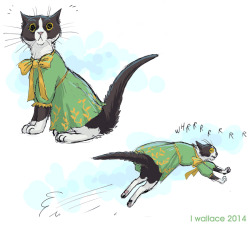 Laurenwallaceart:  My Contribution To Draw Your Cat In A Dress Day! Shelly Would