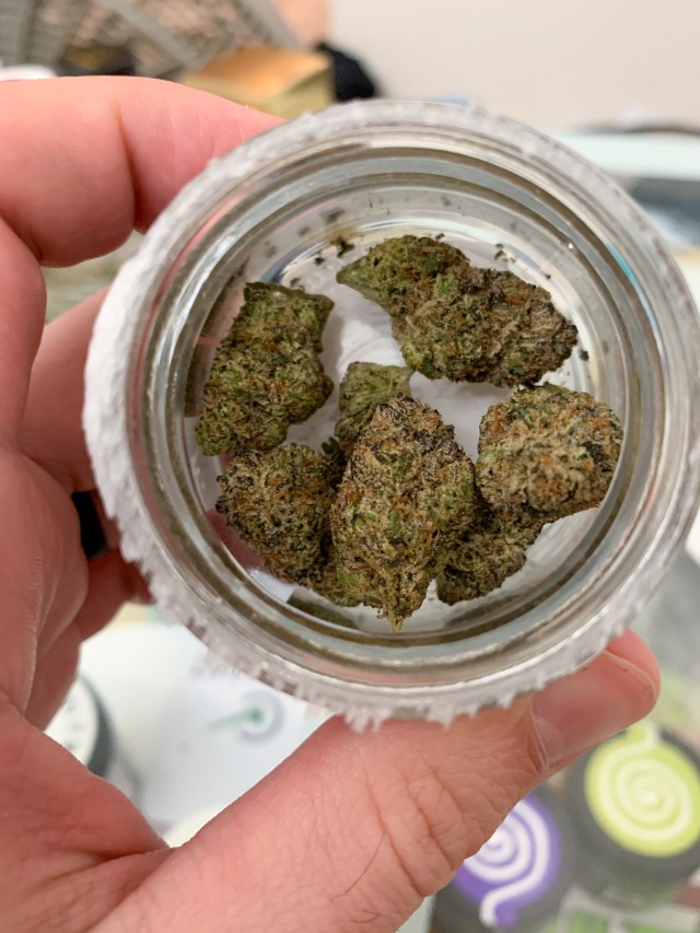 a jar of candyland sativa cannabis nugs