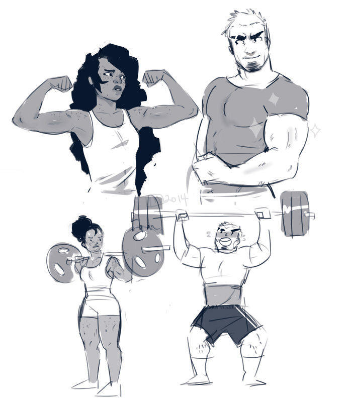 yummytomatoes:  somedays you wake up and wanna draw flexing babesfeaturing Reese