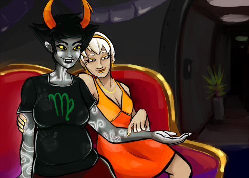 kadaazhi:
“Commission for @sudrien
Kanaya lights up her skin according to the patterns Rose traces.
”