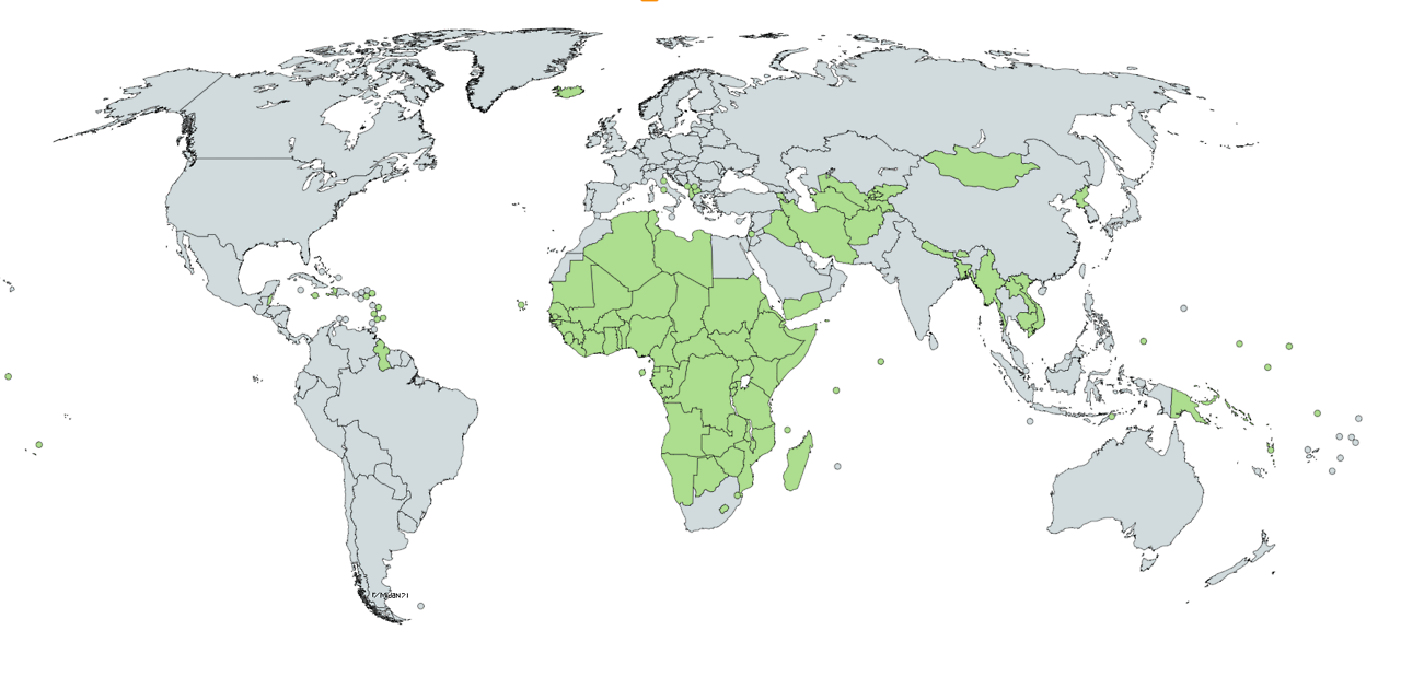 Countries That Have No Mcdonalds. - Maps On The Web