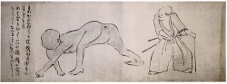peashooter85:  peashooter85:  More Scary Japanese Monsters —- The Shirime In old times, this was a yokai (creature) found on the roads leading to Kyoto. The legend goes that late at night, a samurai was walking down the street when a man in a kimono